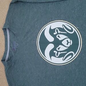Campion CSU Rams t shirt green with tan logo NWOT